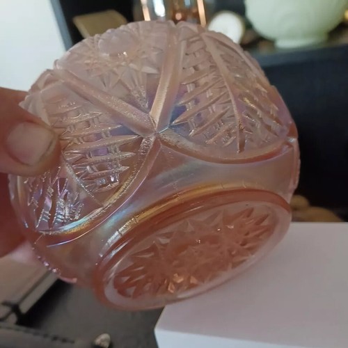 Fenton Pink Rose Bowl Opalescent - Picture 7 of 7