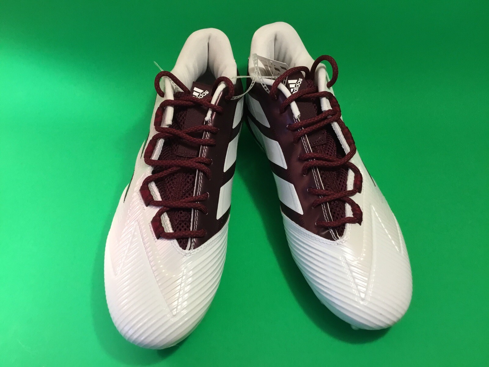 New ADIDAS FREAK CARBON LOW Men’s Football Cleats Size 12.5 White w/Dark Red thumbnail 2