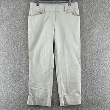 Tommy Hilfiger Women's Dress Pants Size 6 Beige Mid Rise Straight Leg Cuffed