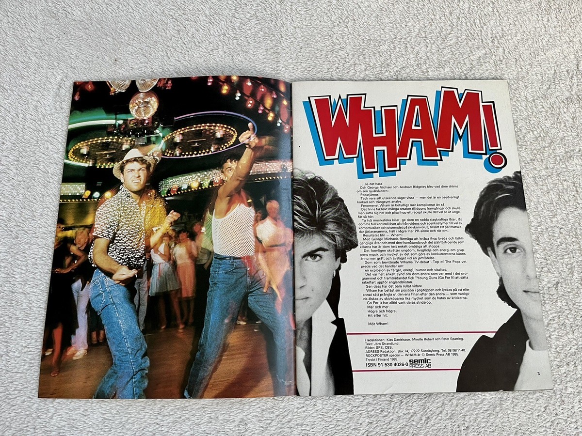 WHAM 1985 GEORGE MICHAEL Swedish Music Special magazine 1980s