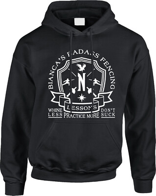 Biancas Fencing Wednesday Funny TV Quotes Goth Dark Humor Joke Mens Hoodie