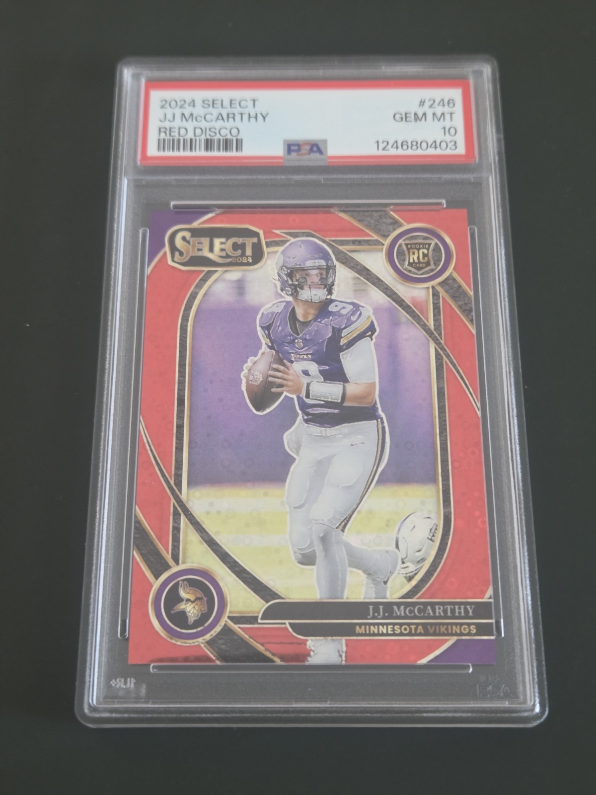 2024 Panini Select - Club Level J.J. McCarthy #246 Red Disco Prizm /49 (RC)