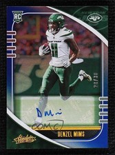 2020 Panini Absolute Rookie Signatures Blue Spectrum 28/30 Denzel Mims Auto 15fy