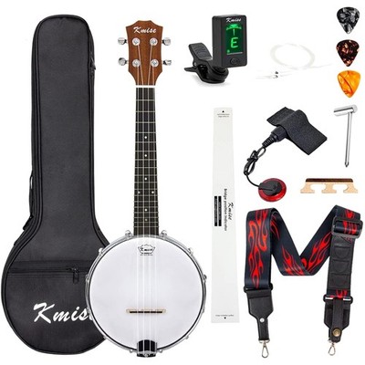 Versatile 23'' Banjolele Kit with Sapele Body & Piezo Pickup for Performances