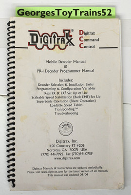 DIGITRAX DCC DIGITRAX COMMAND CONTROL MOBILE DECODER & PR-1 PROGRAMMER MANUAL