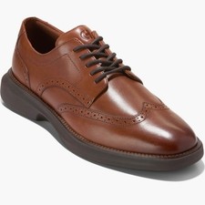 Cole Haan Grand Shadowlite Wingtip Oxfords Brown Leather Lace Up Men  s - Size 8