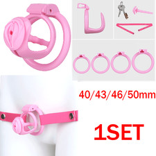 Resin Male Sissy Chastity Device Inverted Cage for Men Locking Belt with 4 Rings