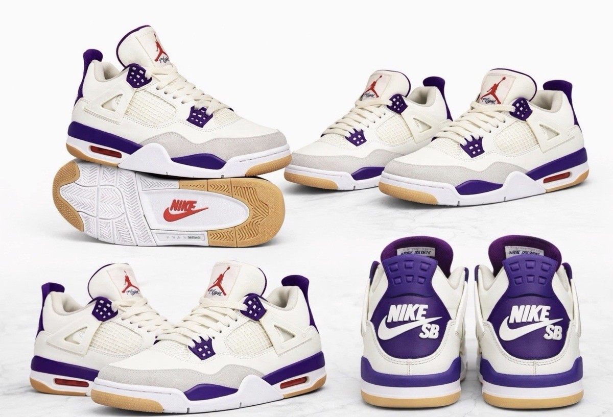 Size 8.5 - DR5415-105 Nike SB x Air Jordan 4 Retro Purple | eBay