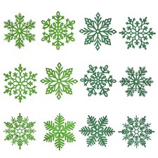 12 Pcs Large Glitter Snowflakes Ornaments 12" Plastic Giant Winter Christmas ...