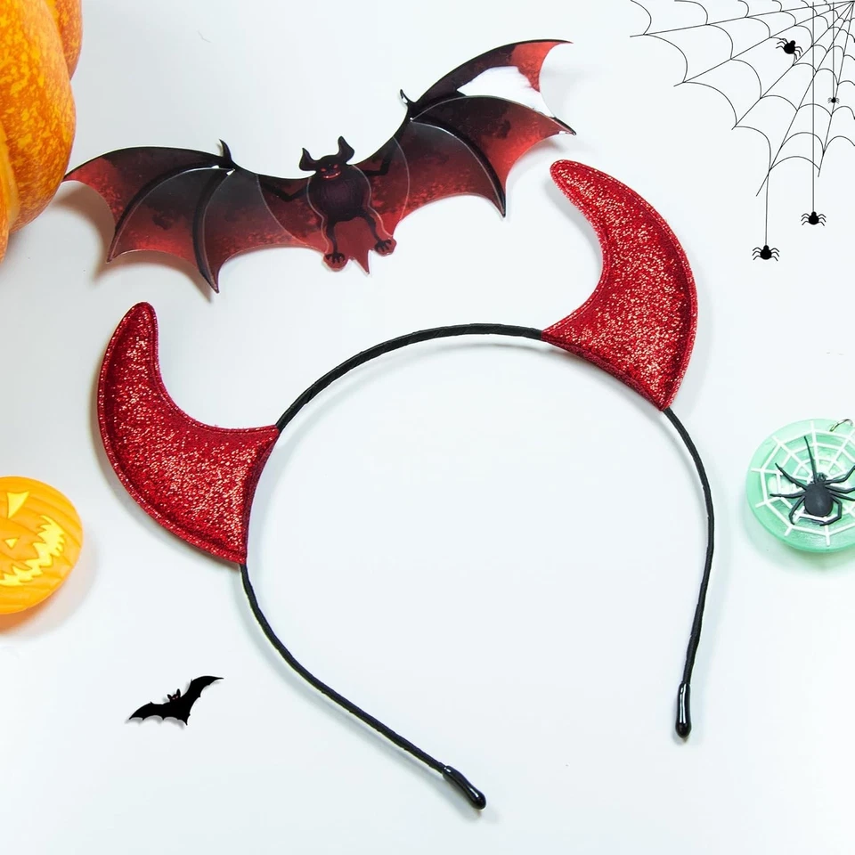 Glitter Red Devil Horns Headband - Perfect for Halloween Cosplay & Parties - Image 4 of 4