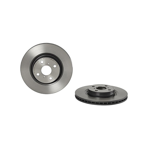 2x Front Brake Discs and Front Brake Pad Set Fits Toyota Yaris/Vitz BREMBO - Image 4
