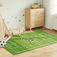 FußBallfeld Kinderteppich GrüN 160X230 Cm Waschbar Spielteppich