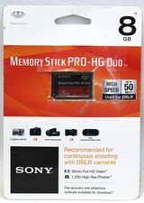 Sony 8GB Memory Stick Pro-HG DUO Card. High Speed 50MB. Model MS-HX8B