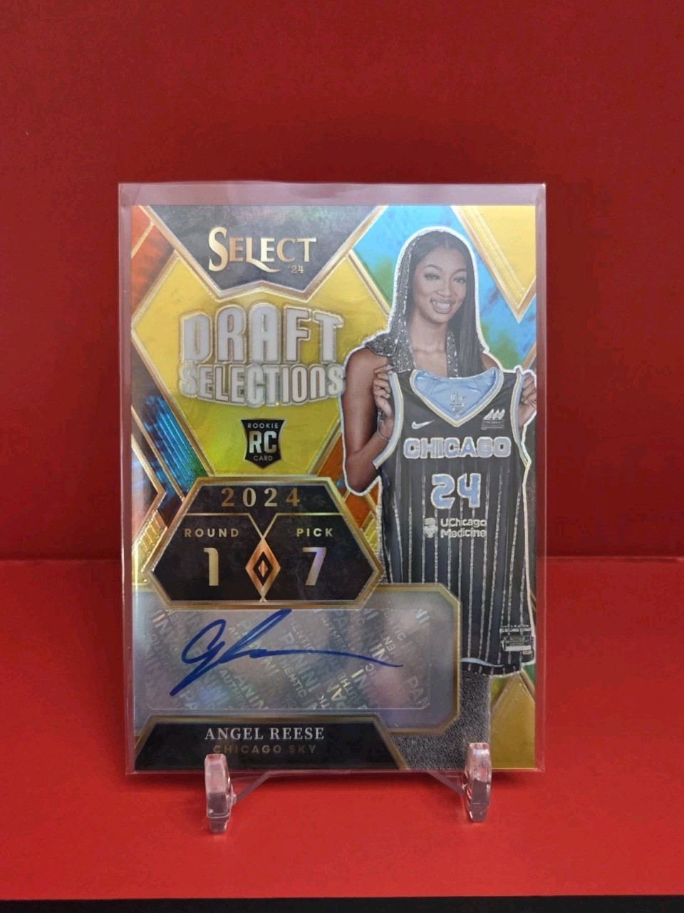 2024 Panini Select WNBA Angel Reese #DSS-AR Tie-Dye Draft Selections RC Auto /25