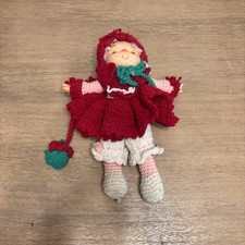 Vintage 1980s Strawberry Shortcake Crochet Doll With Crochet Strawberry