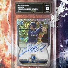2023 Bowman Chrome Jack Pineda CPA-JPI Speckle /299 Auto RC GMA 10