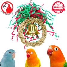 Bonka Bird Toys 9004 Christmas Ring Natural Festive Chew Forage Parrot Cage Toy