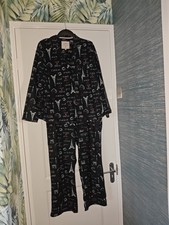 Black Brush Cotton Paris Pyjamas Size 18 From T U