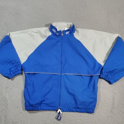 Vintage Asics Jacket Mens Large Blue White 80s Waterproof Tex Windbreaker Zip Up