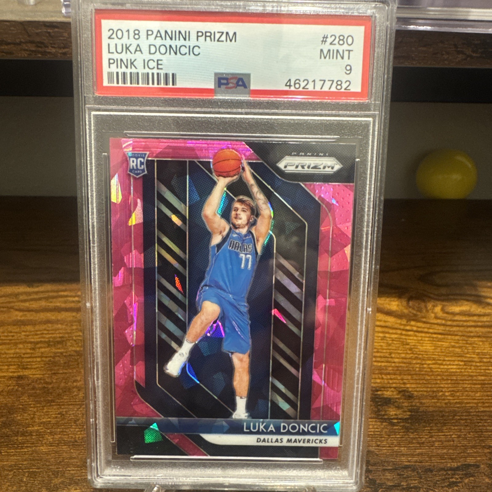 2018 Panini Prizm Luka Doncic Pink Ice RC #280 Mavericks Rookie Lakers PSA 9