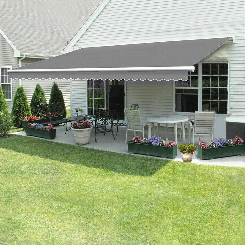 2026 3m Retractable Awning Manual Outdoor Garden Canopy Patio Sun Shade Shelter