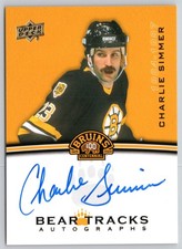 CHARLIE SIMMER 2023-24 UD BOSTON BRUINS CENTENNIAL BEAR TRACKS AUTOGRAPHS  77206