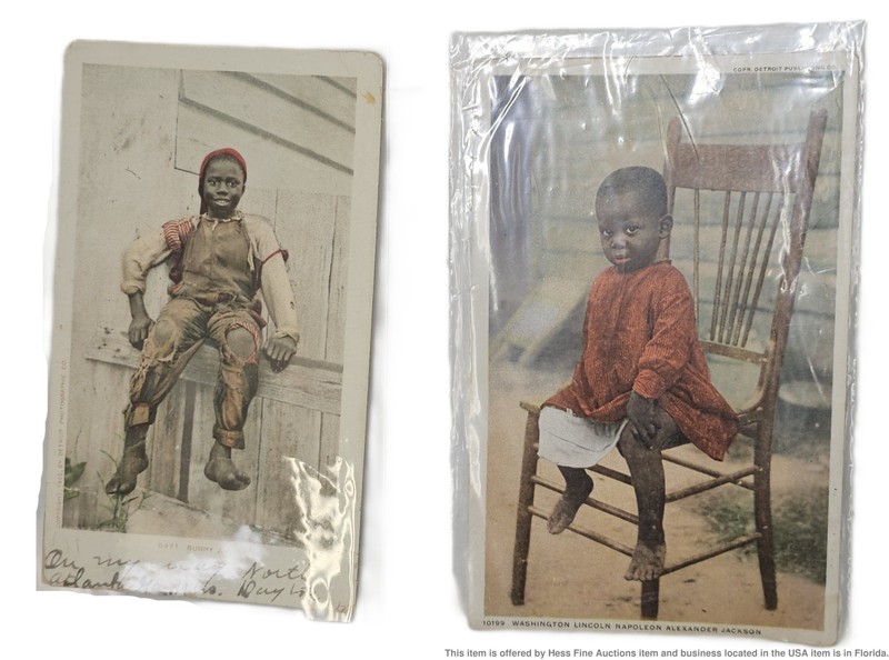 Two Black Americana Childrens Postcard Detroit Publishing Sunny Jim 1902