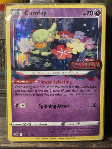 Pokemon Comfey SWSH242 Lost Origin Stamped Black Star Promo & Deck SEALED