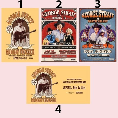 George Strait 2026 Tour Vintage Country Concert Poster Set