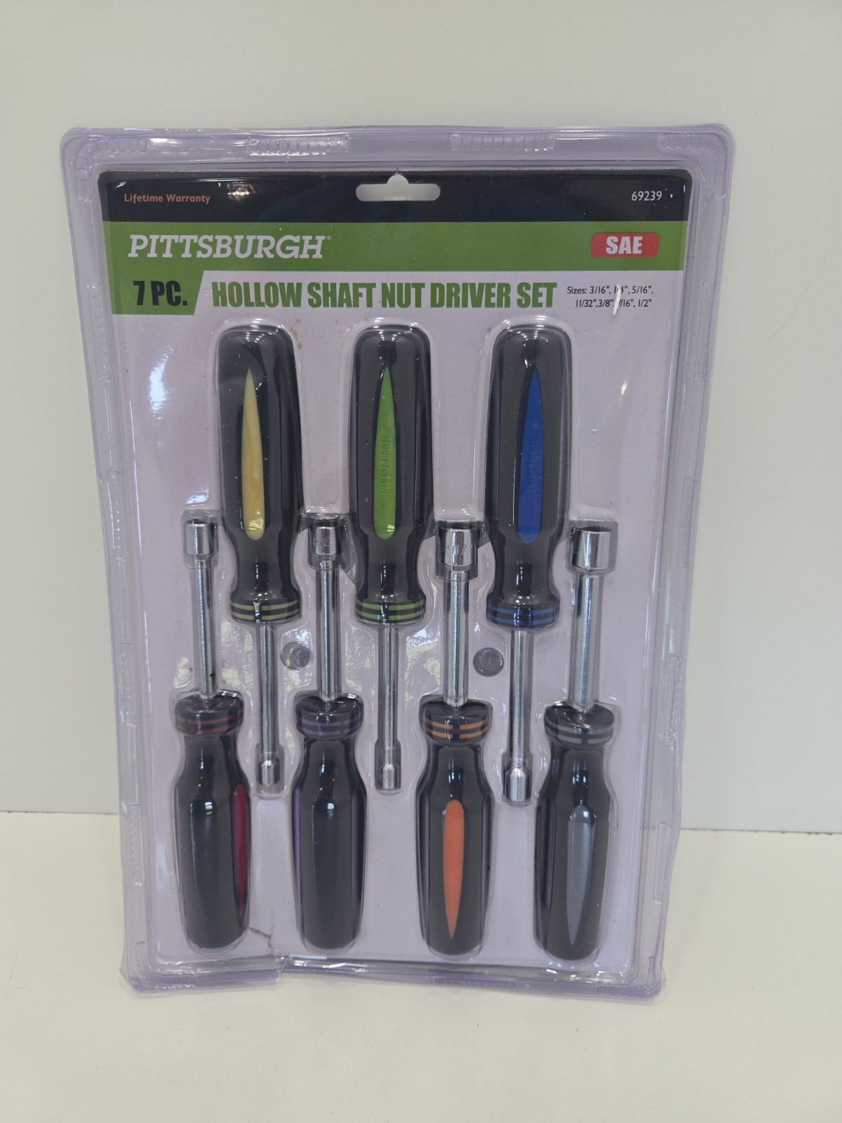 P.I.T. 7-Pieces SAE Nut Driver SetSolid Shaft Nut Drivers 3/16 1/4 5/16 11/32...