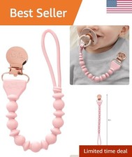 Pink Silicone Pacifier Clip Stylish Safe Holder for Babies' Essentials