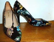 Massimo Dutti Stunning Print Leather Heels Size Eu 38 U.K. 5