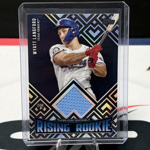 Wyatt Langford 2024 Topps Update Series Rising Rookies Relic RC Texas Rangers