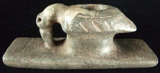 Exceptionally Fine Michigan Crane Effigy Platform Pipe with COA Arrowheads