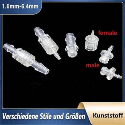 Luer-Lock Außen/Innen Gewinde Schlauch Widerhaken Heck Fitting Gerade Verbinder