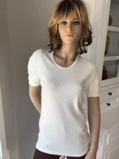 Women's Sweater Germany Made Gesundheitswasche MIT 42% Angora 30% Wool S-M Ivory