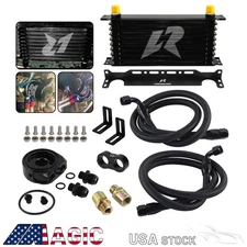 10 Row AN10 Oil cooler Trust w/Bracket+Filter Adapter Hose Kit 3/4*16 & M20*1.5