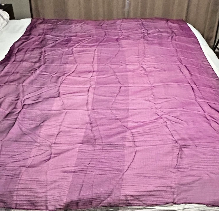 Nueva bufanda vintage de 52 x 76 pulgadas grande, púrpura real, rectangular transparente - seda - VS-55 Foto 2 de 4