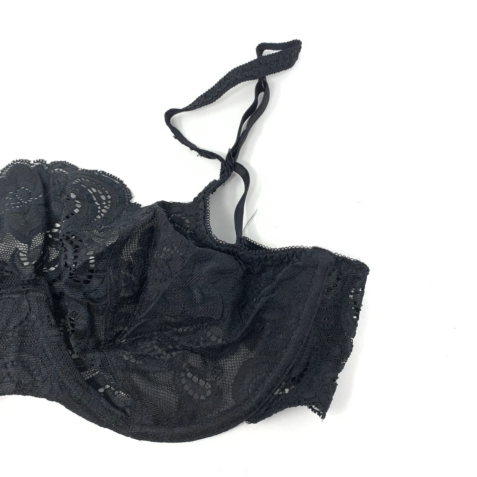 Sujetador Gossard vintage para mujer talla 34B EE. UU. panel frontal de encaje negro sin forro Foto 3 de 4