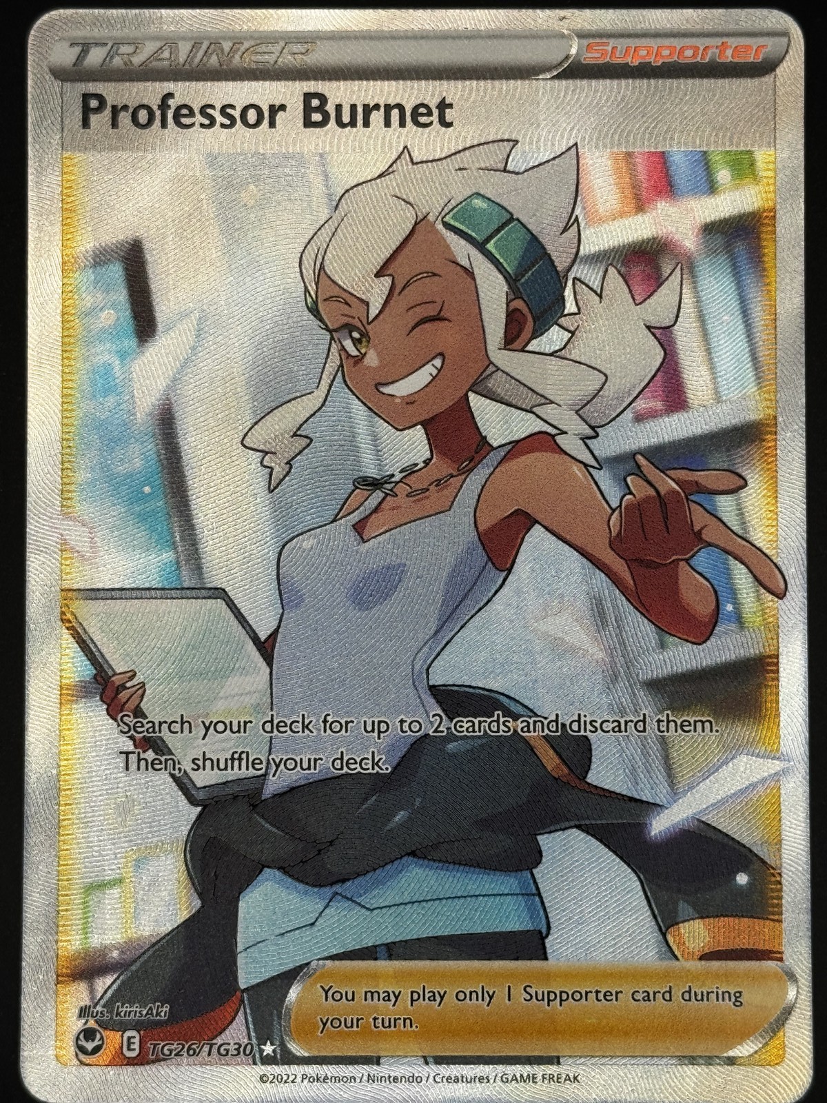 Pokemon - Professor Burnet - TG26/TG30 Silver Tempest Trainer Gallery - NM