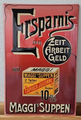 Blechschild - MAGGI  ''MAGGI´s SUPPEN - TAPIOCA-JULIENNE'' - aus Sammlung