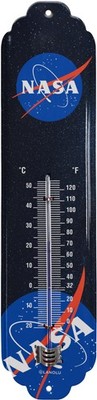 Blechschild THERMOMETER NASA Merchandise Geschenk retro Deko aus Metall 7x28 cm