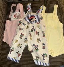 Vintage 3pc Overalls Set 80 s/90 s Baby Clothes. One -Mickey