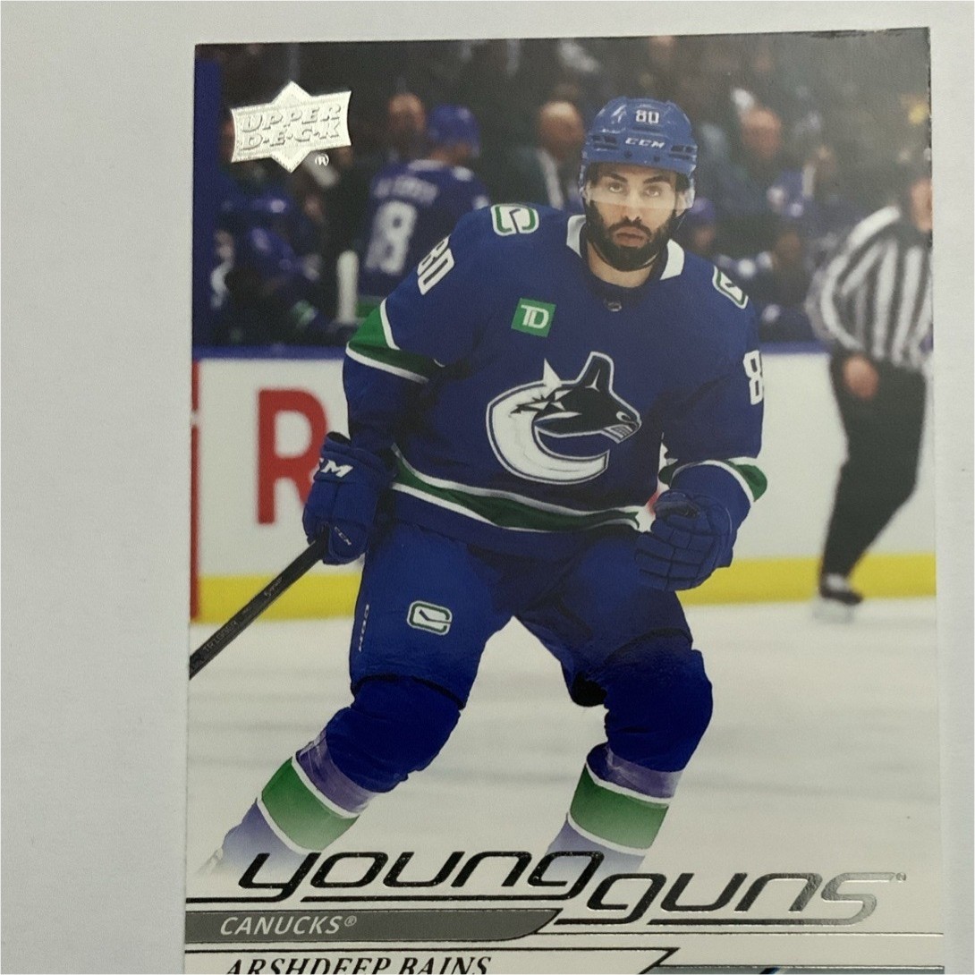 Upper Deck Series 1 Young Guns #231 Arshdeep Bains Vancouver Canucks 2024-25