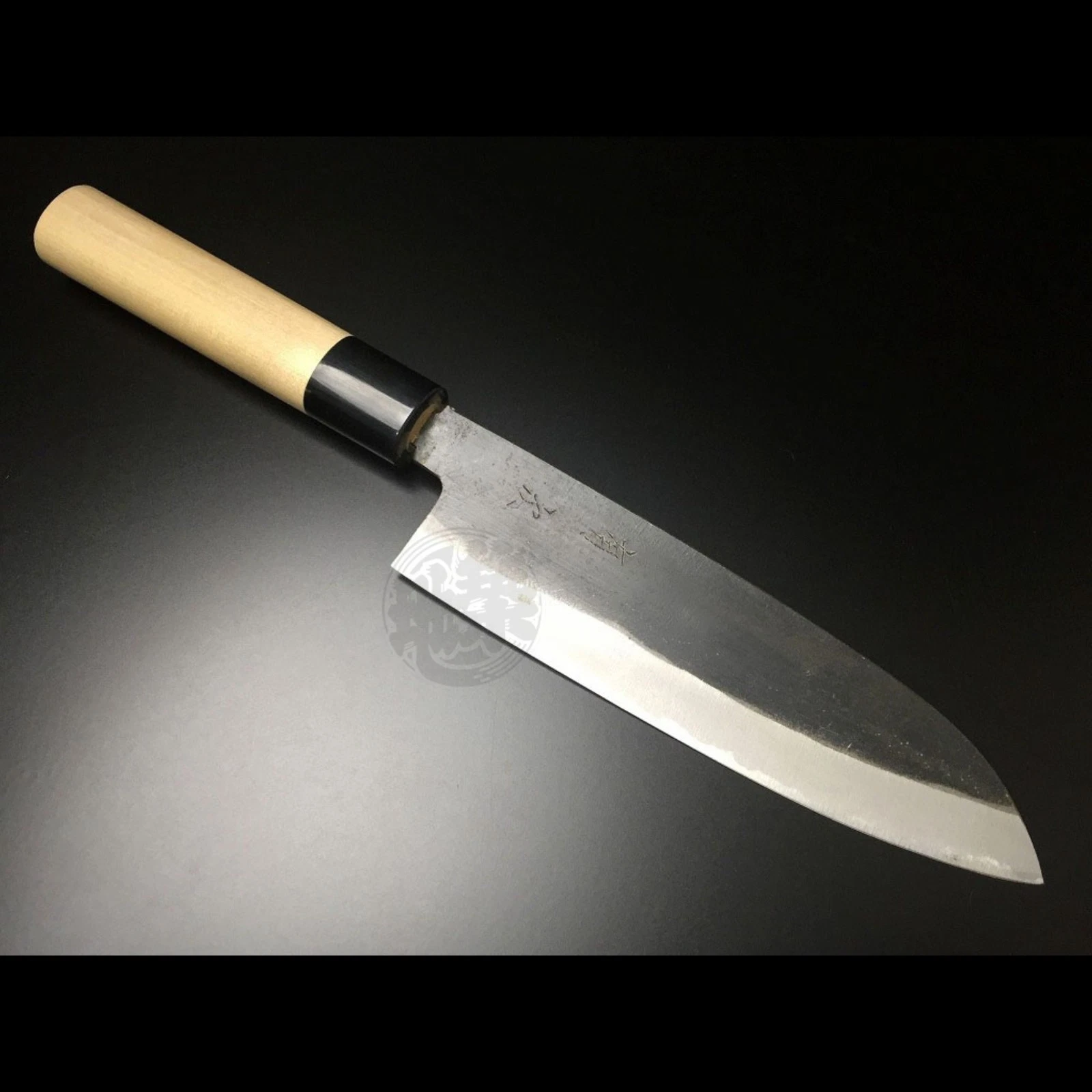 Aritsugu Black Santoku 180mm Japanese Chef Knife Blue Steel Free Name Engraving