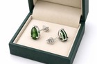 GENUINE 2.34 Cts TSAVORITE STUD EARRINGS 14K WHITE GOLD - Free Appraisal Service — photo 5