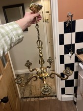 Vintage Brass 5 Arm chandelier