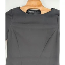 Women's Lafayette 148 New York Luxury Ponte Stretch Black Sheath Dress sz 12