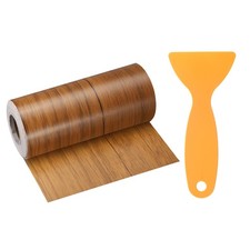 4 Inch x 33ft Self Adhesive Wood Grain Repair Tape with Scraper Dark Brown Wood