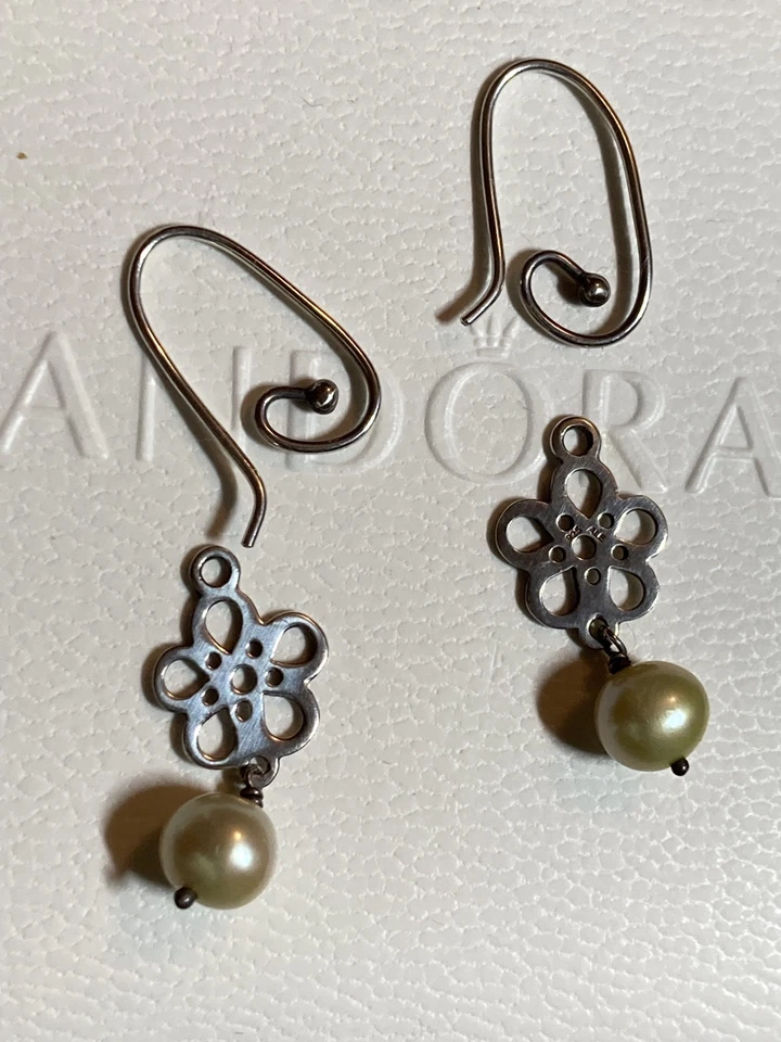 Pandora Ohrringe Haken,Anhänger mit Perle,Mix,Compose Retired - Bild 3 von 4